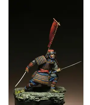1/24 75MM Seno Samuraju kareivis cilvēks 75MM Sveķu attēls Modelis komplekti, Miniatūras gk Unassembly Unpainted