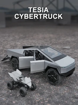 1:24 Simulācijas Cybertruck Pikaps Automašīnas Modelis Lējumiem Sakausējuma Rotaļlietas Transportlīdzekļu Bērniem Zēni Dzimšanas Dienas Dāvanu Meatal Auto Rotaļlietas Skaņas Gaismas