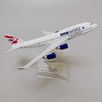 16cm Gaisa British Airways Boeing 747 B747-400 Airlines Lidmašīnas Modelis 1:400 Mēroga Lējumiem Gaisa Plaknes Sakausējuma Metāla Gaisa kuģa w Bāzes