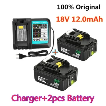 18V12Ah Uzlādējams Akumulators 12000mah Li-Ion Akumulators, Rezerves Barošanas Akumulatoru MAKITA BL1880 BL1860 BL1830battery+3A Lādētāju