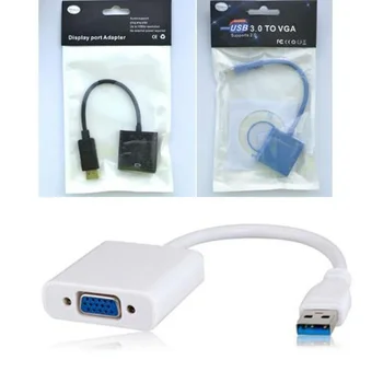 1gb Banggood USB 3.0 Vīrietis uz VGA Female Video Grafiskā Karte Displeja Adapteri Pārveidotājs Kabelis ar Mazumtirdzniecības Iepakojumā