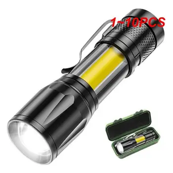 1~10PCS Iebūvēts Akumulators Tālummaiņa Fokusa Mini Led Lampiņu Lampas Laternas 2000Lumen Regulējams Pārtraukums Penlight Ūdensizturīgs