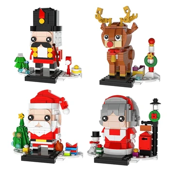 2023 Pilsētas Ziemas Ciems Ziemassvētku Radošumu Riekstkodis Santa Claus Elk Modeli, Celtniecības Bloki, Ķieģeļi Ķieģeļi Rotaļlietas Bērniem Dāvanu