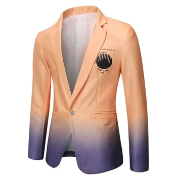 23 Pavasara Jaunu Vīriešu Personalizētu Izdrukāt Vienu Pogu Uzvalks Gradientu, Krāsu Uzvalku Labākais Cilvēks Kleita Darbības Kleita