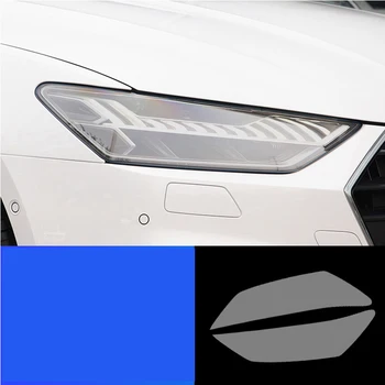 2gab Automašīnas Priekšējais Lukturis Filmu Audi A7 S7 2019-2022 TPU Pārredzamu Aizsargātu Filmu Eksterjera Aksesuāri Lampas Sloksnes, Auto Uzlīmes