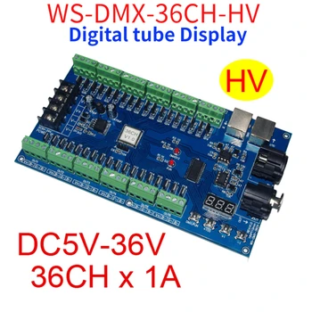36 Kanālu DMX Dekoderi 36CH DMX512 Reostats 13group RGB Izejas,LED DMX512 Vadītāja XRL 3pin Kontrolieris WS-DMX-36CH/HV DC5V-24 5V-36V
