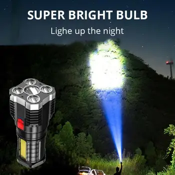 5 LED Gaismas Lukturīti USB Papildināt COB Sānu Gaismas Jaudu, Reklāmas Āra Pārnēsājamās Lampas 4 Režīmā Ūdensizturīgs Lādējams Lukturi