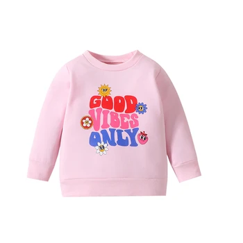 Baby Girl Vēstuli Izdrukāt, sporta Krekli Toddler Ikdienas Apkalpes Kaklu garām Piedurknēm Loose Fit Džemperi, Topi gada Rudens