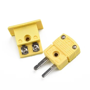 Dzeltena Termopāri Ligzda Korpusa Plug Adapteri Mini Termometrs Universal K-Tipa Miniatūras Sakausējuma Savienotājs Neilona