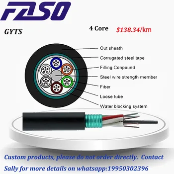 FASO GYTS Āra Optisko Šķiedru Kabeļu 4 Core G652D Āra Balasta Vaļīga Caurule Kanālu Bruņu Optisko Šķiedru Kabeļu