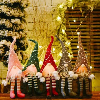 Gnome Ziemassvētku Sejas Lelle Eglīšu Rotājumus Nakts Gaisma Ziemassvētku Dāvanu Navidad 2022 Jauno Gadu Novedades Mājas Dekoru