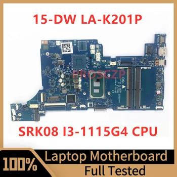 GPT52 LA-K201P Mainboard HP 15-DW 15T-DW Klēpjdators Mātesplatē Ar SRK08 I3-1115G4 CPU 100% Pilnībā Pārbaudīta Arī Darba