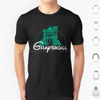 Grayskull Zemes T Krekls 6Xl Foršs Kokvilnas t-veida Logo Pils Galvaskauss