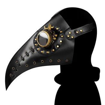 Halloween Pasākums Viduslaiku Steampunk Mēris Ārsts Putnu Maskas, Seksīgā Lateksa PU Maskas Knābis Cosplay Puse Pieaugušo Sejas Masku Aksesuāri