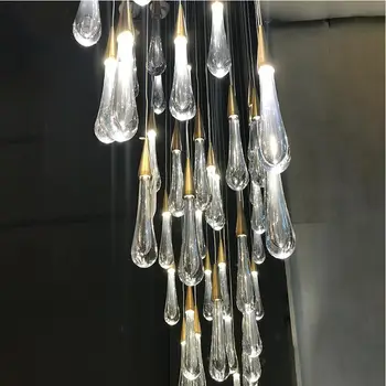 Jaunais LED lustras rotājumi, lampas vienkāršs gaismas ķermeņi luksusa kristāla ilgi lustra hotel liela lustra