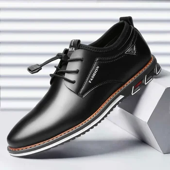 Jaunas Vīriešu Ādas Kurpes Pātagot Ērti Zemu top Britu Gadījuma Vienu Oficiālu dizainera kurpes vīriešiem 2024