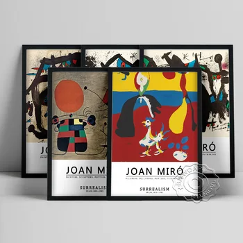 Joan Miro Izstāde Muzeja Plakātu, Smaidu Ekstravagants Spārniem Sienas Uzlīmes, Lauksaimnieks Un Viņa Sieva Mājas Dekoru Izdruku