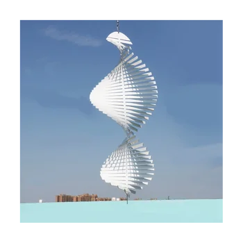 Kinētiskā Tukšu Sublimācijas Vēja Ripu 3D Spirālē Windchime Piebalsot Skulptūru Karājas Āra Iekštelpu Dārza Dekori 18X45cm