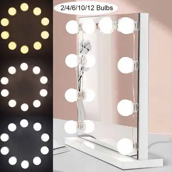 LED Gaismas Aplauzums Spogulis Spuldzes Iedomība Gaismas USB 12V Vannas istaba, tualetes Galds, Apgaismojums, Aptumšojami LED Iedomība Gaisma Spogulis Gaismas