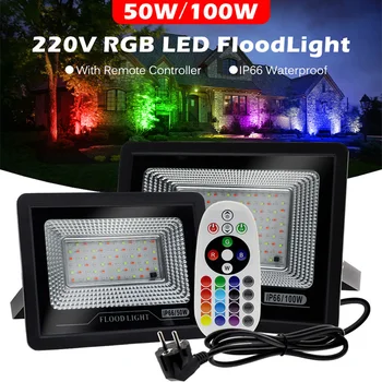 LED RGB Spuldzi 220V Apkārtējās Gaismas Ūdensizturīgu IP66 Tālvadības Posmā Lampas Dārza Gaismas Halloween Ziemassvētku Puse