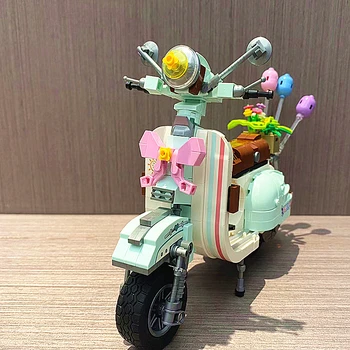 Loz Radošo Mēroga Pilsētas Transportlīdzekļa Mini Dimanta Bloku Vespa Motociklu Apkopot Modelis Rudens Izbrauciens Scooter Ķieģeļi Rotaļlietas