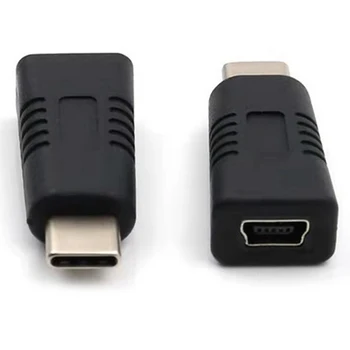 Mini USB Sieviete Uz C Tipa Vīriešu Adapteri Mini T Tipa Sievietes, Lai Datu Kabeli, Uzlādēšanas Adapteris