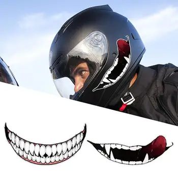 Motocikla Ķivere Uzlīmes Personības Zobi, Automašīnu Dekoratīvie Decal Self Adhesive par Motociklu Zobu Auto Uzlīme DIY Uzlīmes Dec