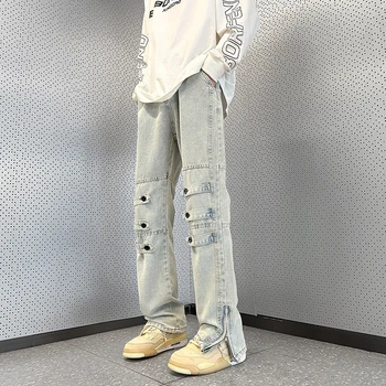 Pavasarī, Rudenī, Mazgā Džinsus Vintage Apģērbu Vīriešiem Street Wear Modes Dizaina Džinsa Augstas Kvalitātes Jaunas Ielidošanas Džinsa Bikses B59
