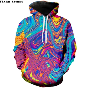 PLstar Cosmos 2019 Jaunu Modes hoodies Naftas Noplūde sporta Krekls psychedelic virpuļot dinamiskas krāsas, 3d Druka Sieviešu Vīriešu Hoody
