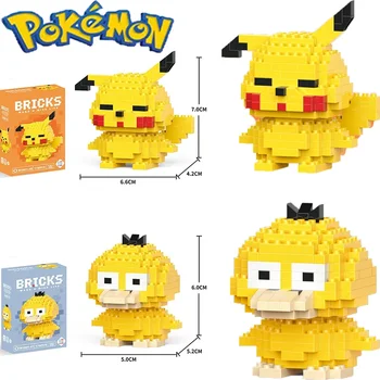Pokemonu Gudrs Celtniecības Bloki Karikatūra Attēls Pikachu Bērniem Puzzle 