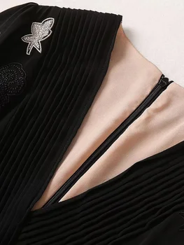Rudens Izšuvumu Melna Oficiāls pasākums Kleitas Sievietēm 2023 garām Piedurknēm Vestido Fiesta Feminino Maxi Vakarā Longos Drēbes