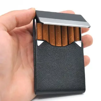 Smēķēšanas Piederumi Cigarešu etvija 1 GAB Cigāru Uzglabāšanas Kaste Nerūsējoša Tērauda Daudzfunkciju Kartes Gadījumos PU Tabakas Turētājs