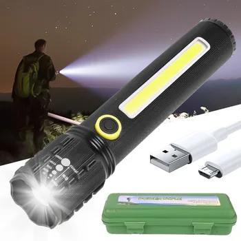 Spēcīgs LED Lukturi Ūdensizturīgs USB Lādējamu Taktiskais Kabatas Tālummaiņas Makšķerēšana / Medības Lāpu, Lukturi Laternas Āra