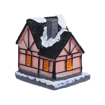Sveķu Ziemassvētku Skatuves Ciematu Mājām Pilsēta ar LED Gaismas Gaismas Ziemas Sniega Mājas Būvniecība Darbvirsmas Rotas Bērniem Dāvanas