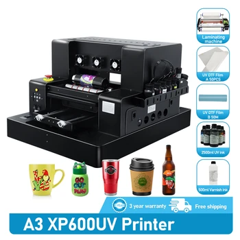 UV A3 Printeri XP600 UV DTF Printeri A3 UV Uzlīmju Printeri DTF UV Drukas Turētājs ar Rotācijas UV Drukas Printeri A3 UV DTF Printeri