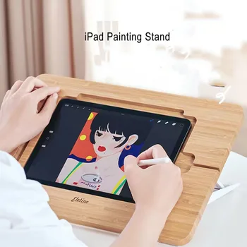 Vairāku Leņķa Regulēšana Salokāms Bambusa Zīmēšanas iPad Turētāja Statīvu, Lai iPad 11inch 12.9 collas