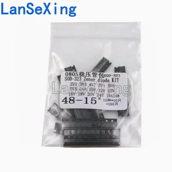 VELĒNA-323 sprieguma regulators diode paraugs iepakojums, detaļas pakete 3 V~24V, 15 veidu, 10 gabali, kas katru