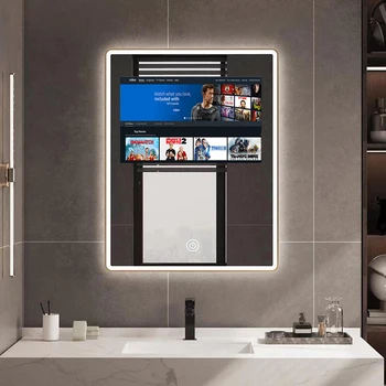 Viesnīca Spogulis, Tv Taisnstūra Formas Smart Tv Vannas Istabas Spogulī, Fitnesa Smart Spoguļi Ar Led Gaismām