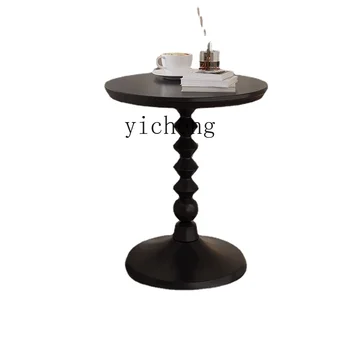 XL Sānu Galda Vintage Mazs Kafijas galdiņš masīvkoka apaļā Galda Kafijas galdiņš Melns Uzglabāšanas Dīvāna Sānu Galda Sānu Tabulā