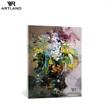 YYR-ARTLAND Abstraktu ziedu mājas sienu apdare Roku apgleznoti audekli, eļļas glezna karājas attēlu, dzīvojamā istaba, guļamistaba