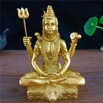 Zelta Šivas Statuja, Hindu, Višnu, Ganeša Budas Statuetes Skulptūru Istabas Office Home Decoration, Indija Dievs Feng Shui Amatniecības