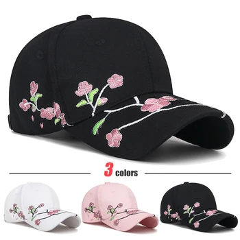 Ķīniešu Stila Sieviešu Beisbola cepure ar Plūmju Ziedu Izšuvumu